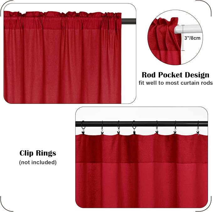 FRAMICS Farmhouse Cotton Linen Curtains - Image 5