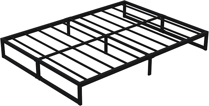 9 Inch Queen Size Bed Frame Heavy Duty Steel Slat Support Metal Platform Queen Bed Frame No Box Spring Needed, Easy Assembly, Black