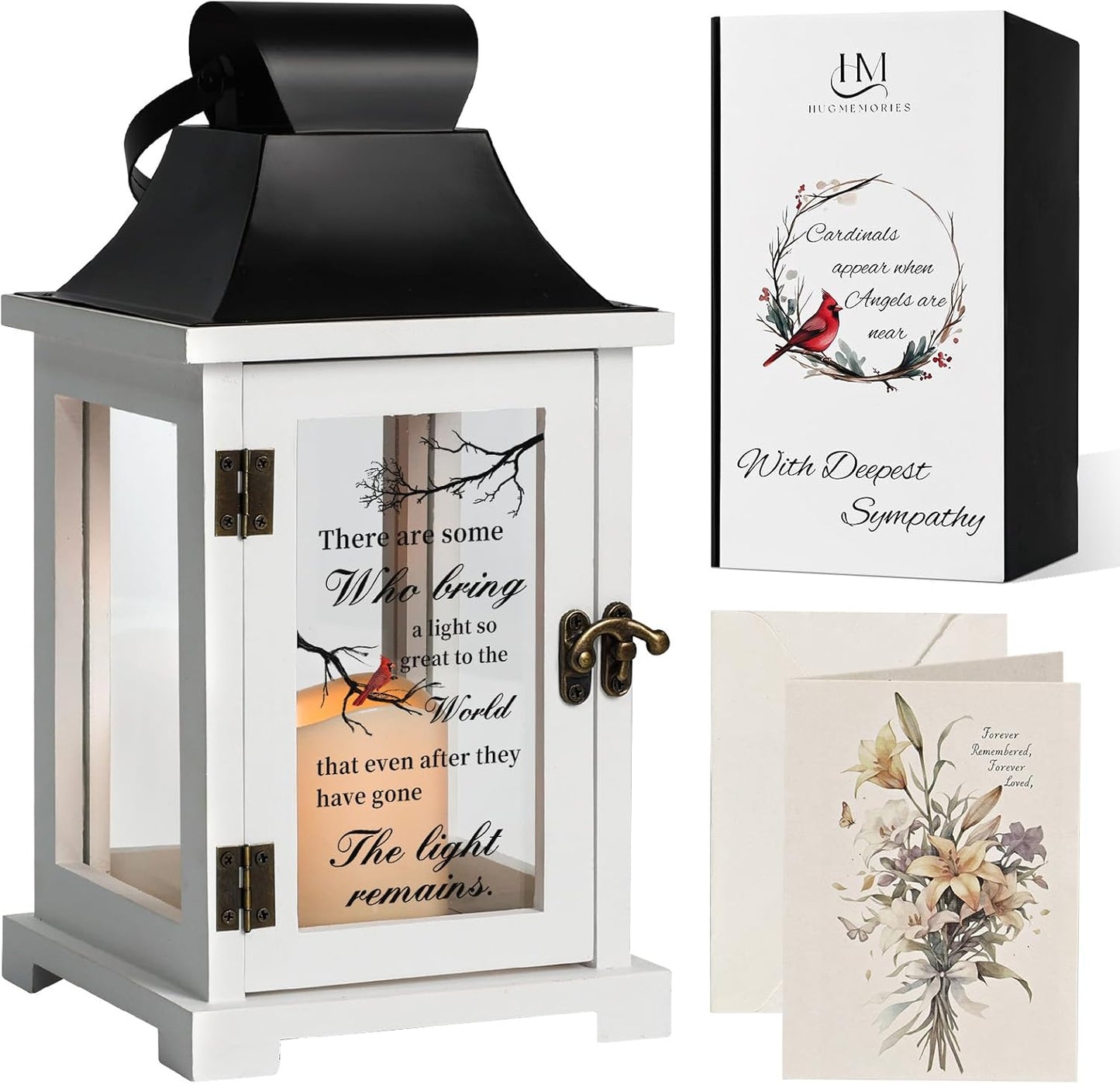 Memorial Lantern - Bereavement Sympathy Gifts for Loss of Loved One Mother Father, Thoughtful Funeral Gifts in Memory of Loved One with LED Candle