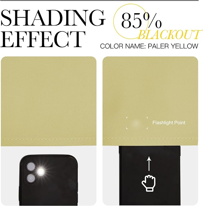 NICETOWN Paler Yellow Room Darkening Curtains - Image 5
