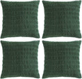 Fancy Homi Set of 4 Dark Green Boho Decorative Throw Pillow Covers 20x20 Inch by Fancy+Homi