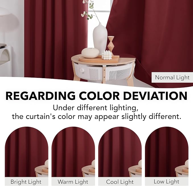 Deconovo Blackout Curtains for Living Room Thermal Insulated Back Tab and Rod - Image 6