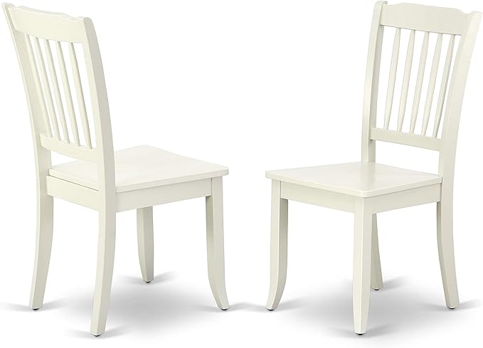 East West Furniture SHDA3-LWH-W 3 Piece Kitchen Table Set for Small Spaces Contains a Round Dining Table with Pedestal and 2 Dining Room Chairs, 42x42 Inch, Linen White