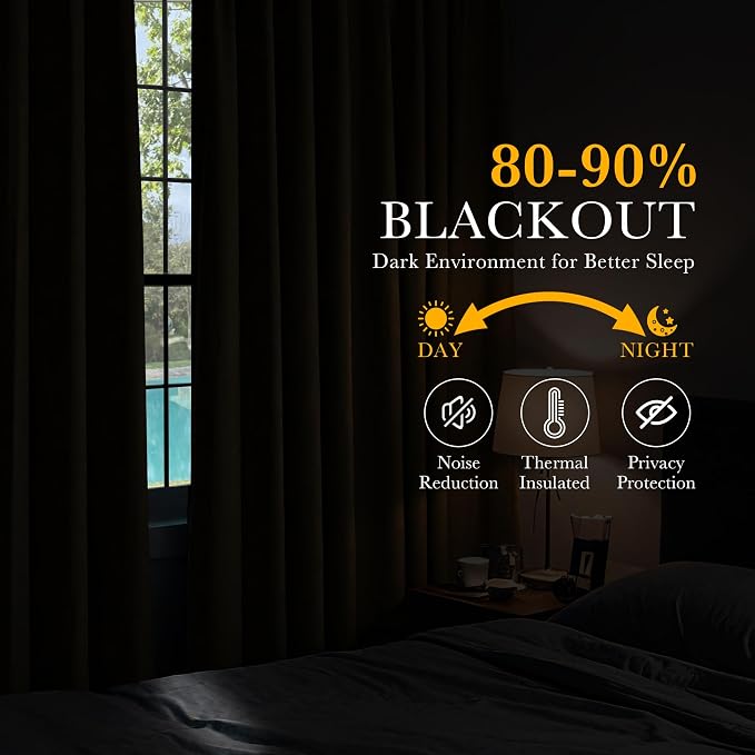 PONY DANCE Blackout Curtains Thermal Insulated Window Treatment Panels Room - Image 3