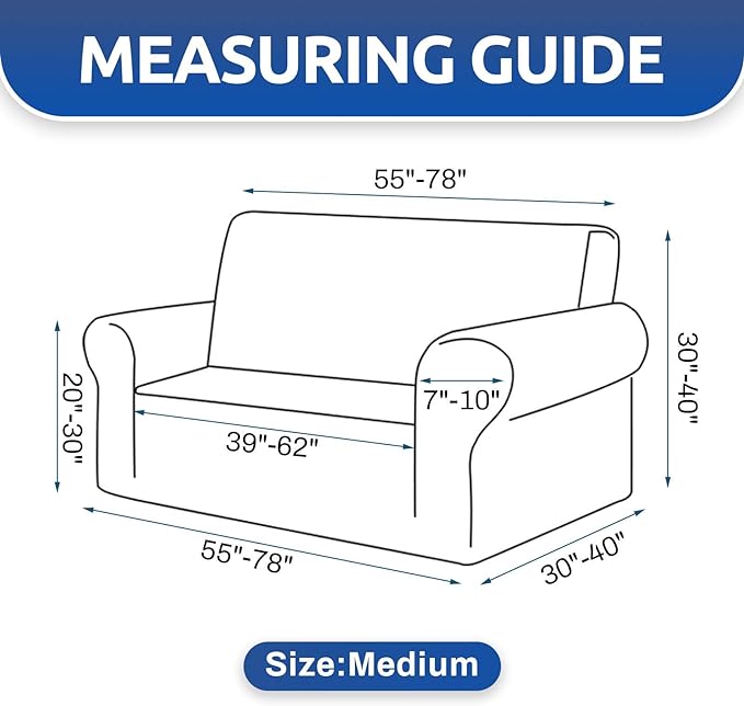 KEKUOU Stretch Loveseat Sofa Cover Slipcover, Couch Covers - Image 5