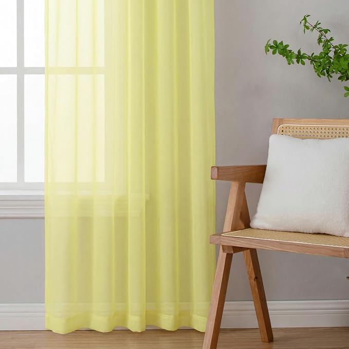 OWENIE Sheer Curtains 78 Inches Long 2 Panels Set - Image 6