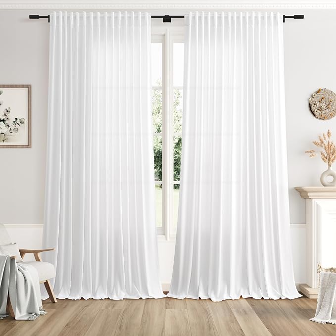 Nanspring Extra Wide Linen Curtains by Nanspring
