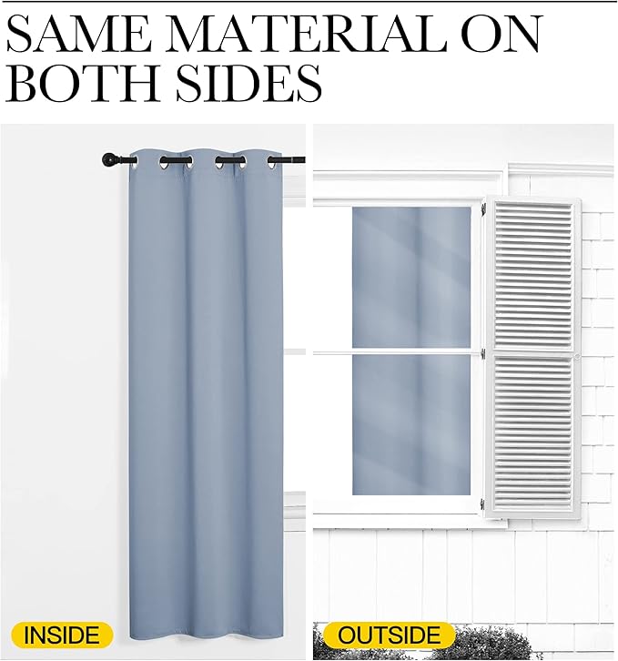 NICETOWN Bedroom Curtains Blackout Drapery Panels, 2 Panels, 70 x 108 inches - Image 5