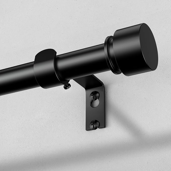 Curtain Rods for Windows 48 to 84 Inch, Decorative Adjustable Heavy Duty Easy by OLV