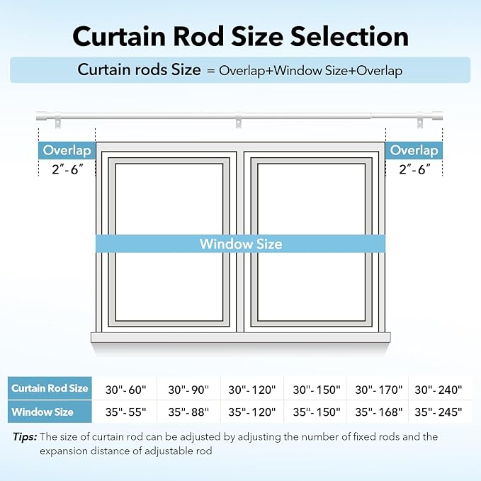 IFELS 2 Pack Heavy Duty Curtain Rods - Image 3