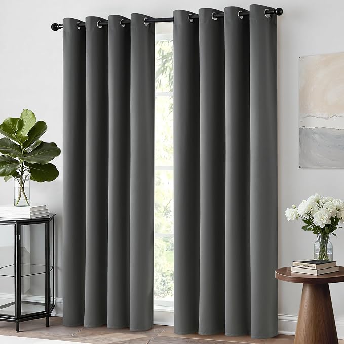 Yakamok Room Darkening Grommet Window Drapes Thermal Insulated Light Blocking - Image 2