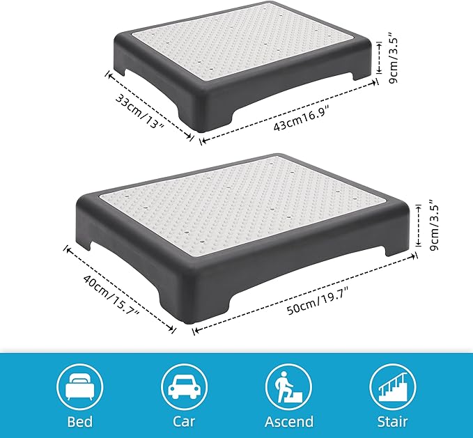 Platform Safety Step - Non-Slip Indoor and Outdoor Large Size Mobility Stool, Portable Riser, Anti-Fall Safety Platform for The Elderly, High Rise Stairs