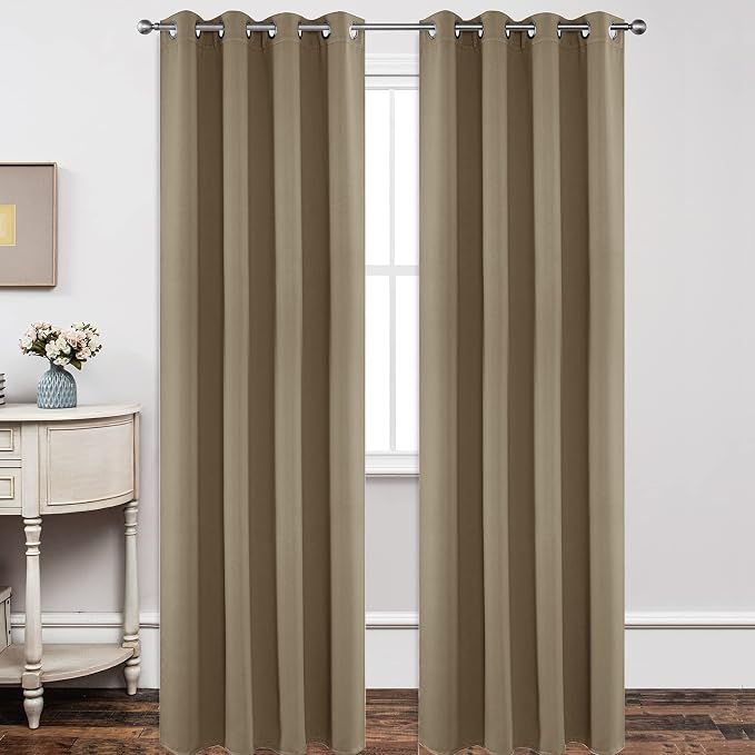 Joydeco Blackout Curtains 120 Inch Length 2 Panels Set, Thermal Insulated Long by JOYDECO