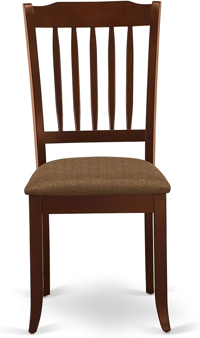 East West Furniture DODA5-MAH-C 5 Piece Dinette Set Includes a Rectangle Dining Room Table with Butterfly Leaf and 4 Linen Fabric Upholstered Dining Chairs, 42x78 Inch, Mahogany