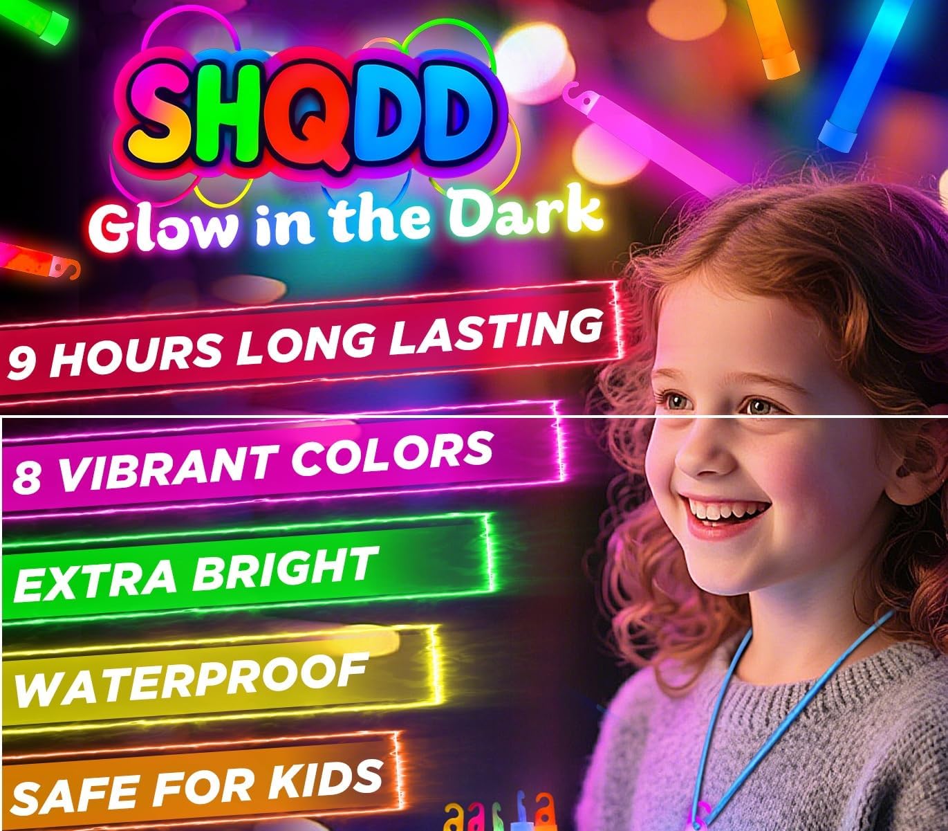 54Pcs Glow Sticks - 4 inch Glow In the Dark Sticks Halloween Party Favors, Waterproof Glow Sticks Lights Bulk Party Pack for Kids with 10 Hours Duration, Party Favors Light Stick for Halloween Party