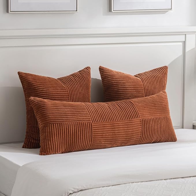 Fancy Homi 2 Packs Rust Big Decorative Throw Pillow Covers 24x24 Inch - Image 6