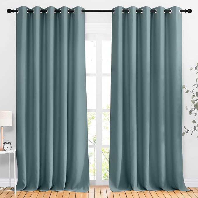 NICETOWN Room Darkening 118 inch Long Curtains, Grommet Thermal Drapes Weighted by NICETOWN