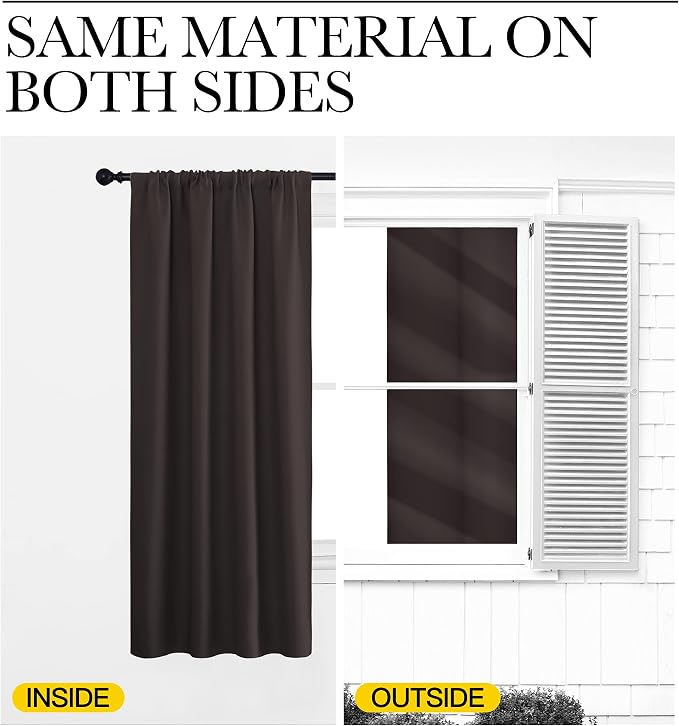 NICETOWN Kitchen Curtains, Short Blackout Curtains & Drapes, Energy Smart Noise - Image 6
