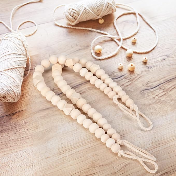 Wood Bead Curtain Tiebacks, KLOGTSIND Set of 6 Curtain Holdbacks - Image 5