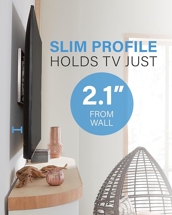 SANUS Tilting TV Wall Mount for 42" to 90" TVs - Universal Wall Mount TV Bracket w/ Low Profile & 12 degree Tilt - DIY Install w/ Included Hardware