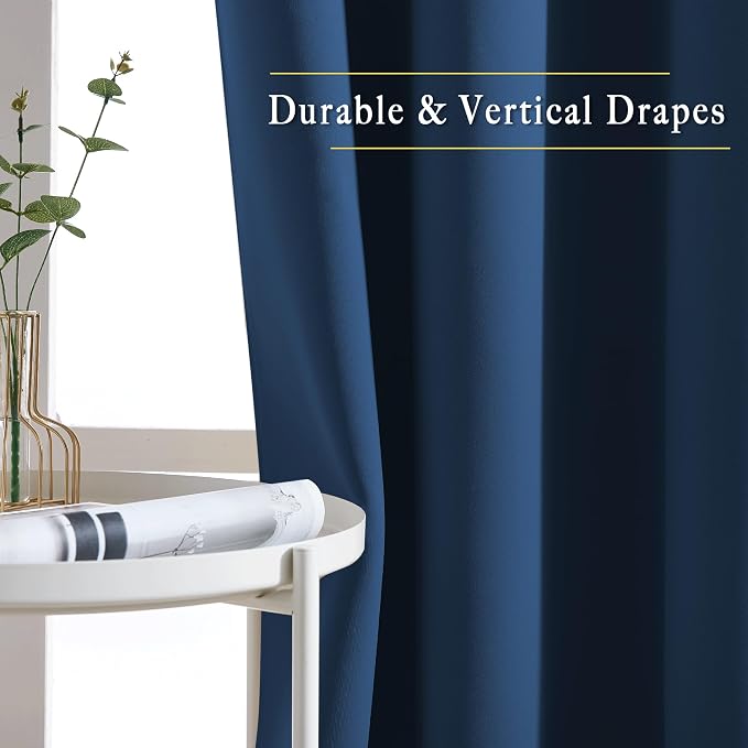 NICETOWN Moroccan Blue Blackout Nursery Curtains, Grommet Thermal Curtains & - Image 5