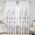 HOMEIDEAS Non-See-Through Dry Rose and White Privacy Sheer Curtains 52 X 96 by HOMEIDEAS