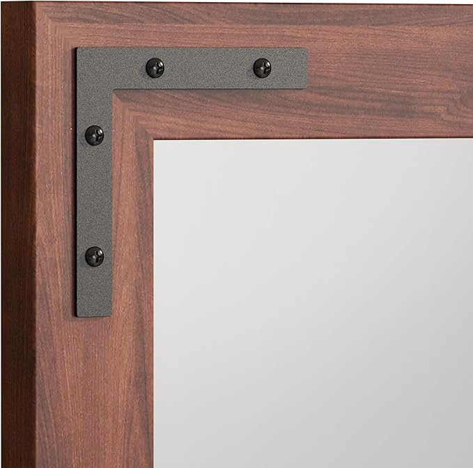 VocalStar Rustic Wood Framed Mirror 22 x 30 Inch, Natural Dark Brown Wooden Rectangle Bathroom Vanity Wall Mirror for Farmhouse Boho Decor, 1/4-inch Shatterproof Glass | Waterproof