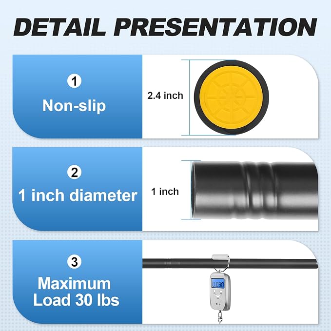 CorkLatta Black Shower Curtain Rod 32 to 43 Inch, 1 Inch Diameter Adjustable - Image 3