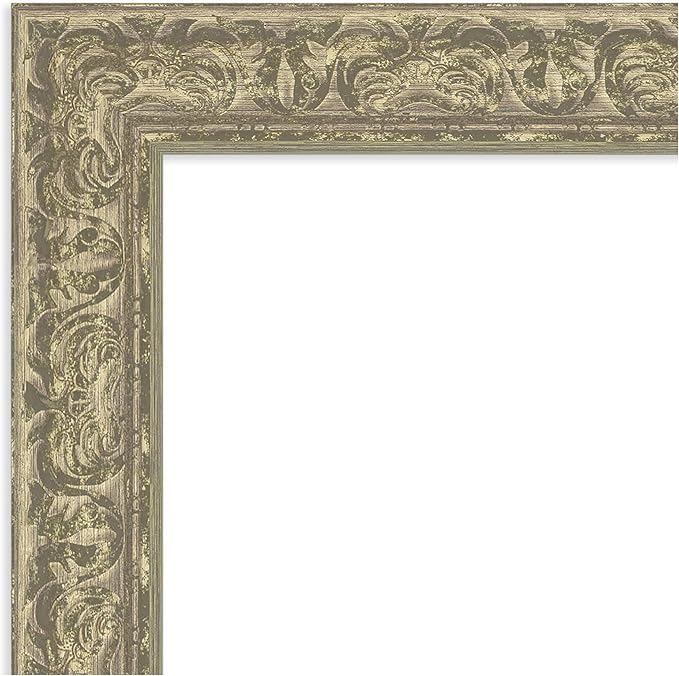 Amanti Art Silver Bathroom Mirror for Over Sink, 29x35 Luxe Antique Silver Rectangle Vanity Mirror, Large Traditional Frame, Hangs Horizonally and Vertically, Bathroom Wall Decor, Beveled Edge