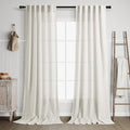Extra Long Curtains 120 inch Length 2 Panels Set Back Tab Neutral Farmhouse by Nanspring