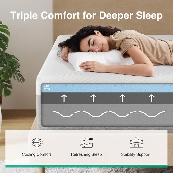 Novilla Memory Foam Mattress Full, 10 inch Full Mattress with Gel Foam for Comfortable Sleep & Pain Relief & Body Support, CertiPUR-US Certified