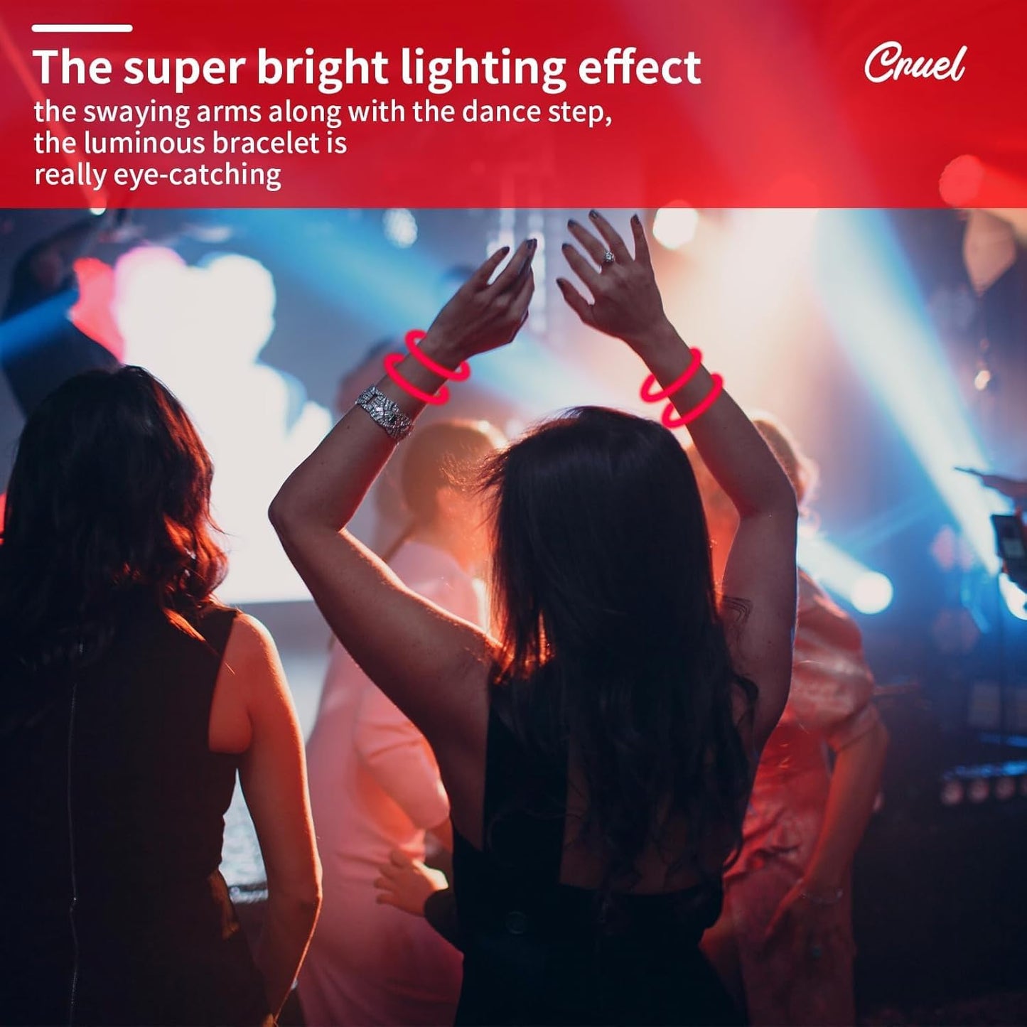 200 Pack 8'' Glow Sticks Bulk Party Favors Red Light Up Sticks with Connectors Neon Glow in the Dark Party Supplies Bracelets for Holiday Birthday Party Decoration (Red)