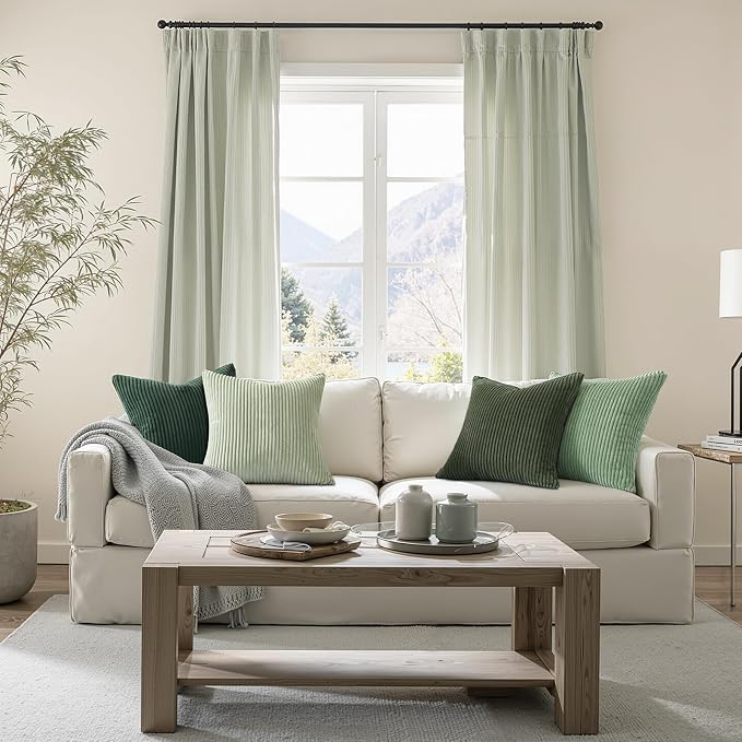Topfinel LightGreen Couch Throw Pillows Covers 24x24 Inch Set of 4, Olive - Image 6