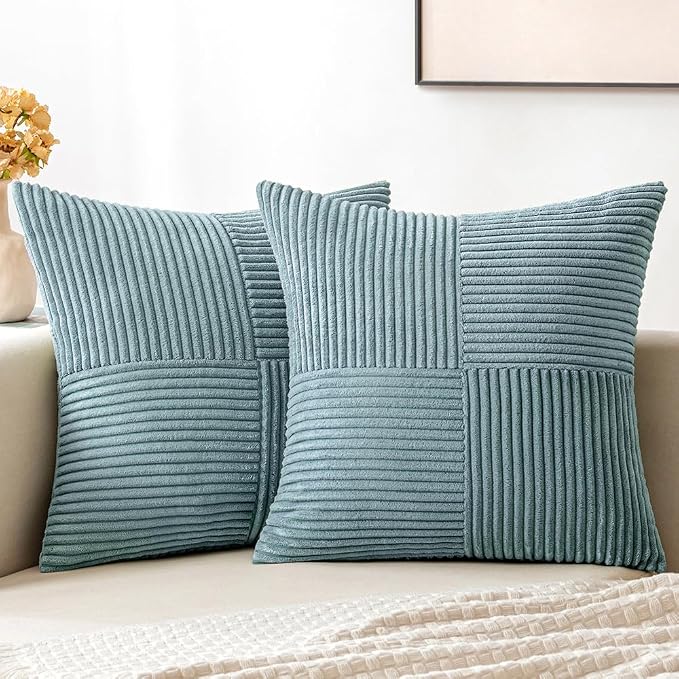 MIULEE Sky Blue Decorative Euro Sham Pillow Covers 24x24 Inch by MIULEE