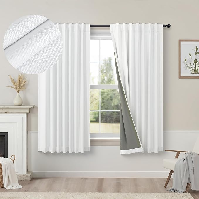 Short Small Window Room Darkening Curtains 58 Inches Long by Pitalk