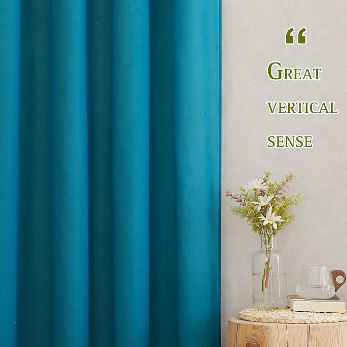 NICETOWN Linen Sheer Bedroom Curtains 72 inch Long, Grommet Top Casual Flax - Image 5