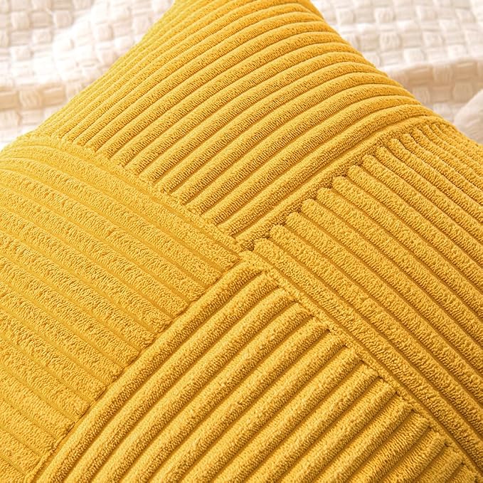 MIULEE Mustard Yellow Decorative Throw Pillow Covers 16x16 Inch - Image 2