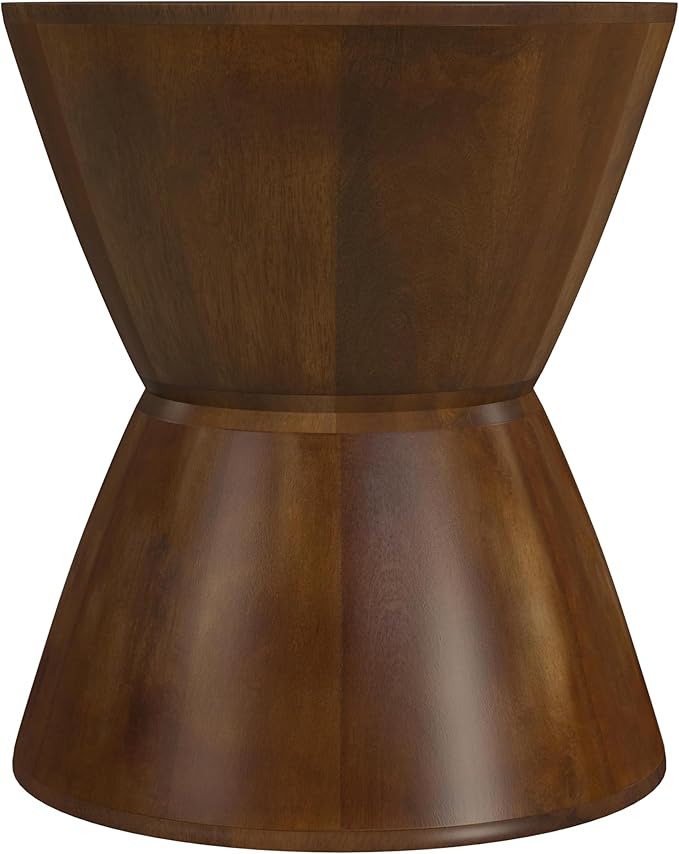 HomePop Walnut Mango Wood End/Side Round Table