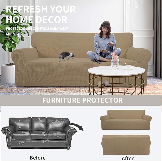 Easy-Going Stretch Sofa Slipcover 1-Piece Sofa Cover Furniture Protector Couch - Image 4