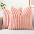 decorUhome Summer Cozy Faux Fur Throw Pillow Covers 26x26 Set of 2 Decorative by decorUhome