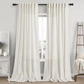 Cream Linen Curtains 109 Inches Long by Nanspring
