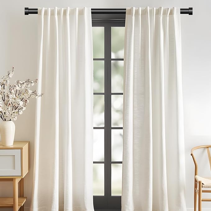 VOIIY 2 Pack Curtain Rods for Windows 18 to 42 Inch, Modern Adjustable Heavy - Image 2