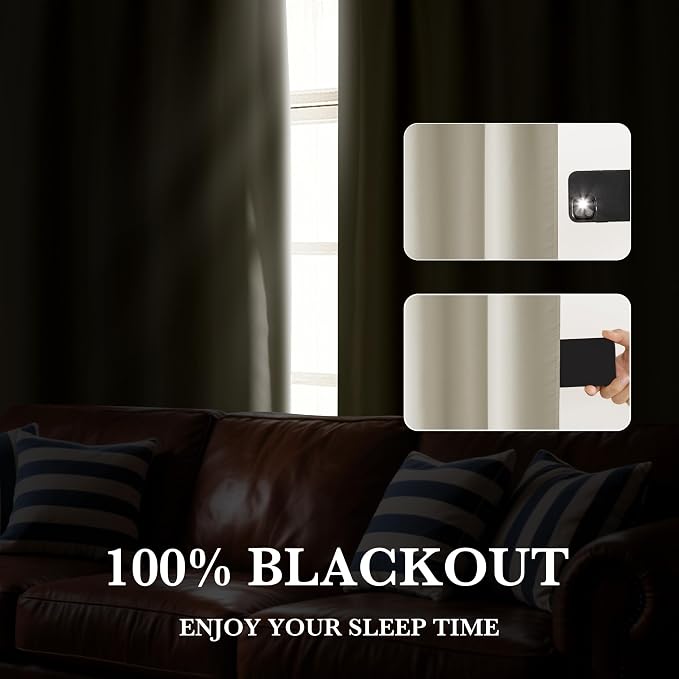 RYB HOME Bedroom Blackout Curtains 84 inches Long, 100% Blackout Thermal - Image 4