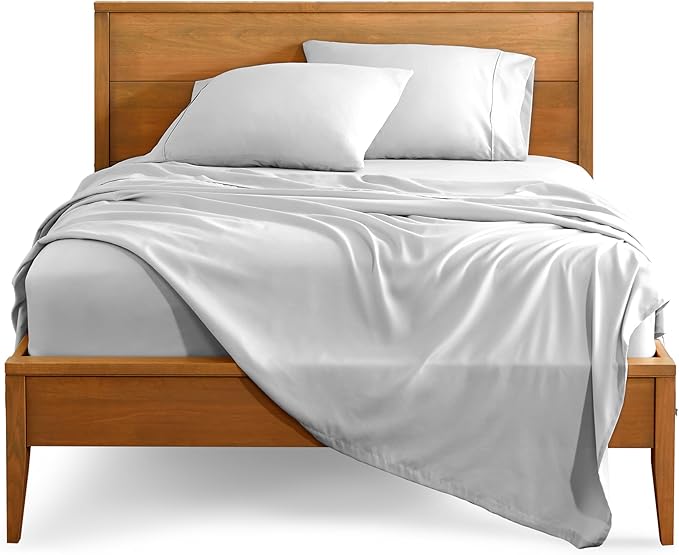 Bare Home California King Sheet Set - 1800 Ultra-Soft Microfiber Cal King Bed Sheets - Double Brushed - Deep Pockets - Easy Fit - 4 Piece Set - Bed Sheets (California King, Cloud Grey)