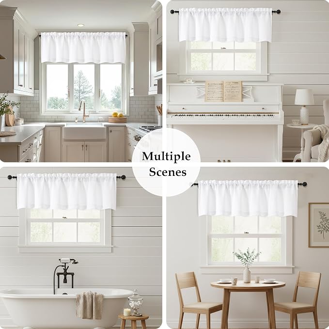 OWENIE White Valances for Windows 1 Pcs 20 Inch Length, Light Filtering - Image 7