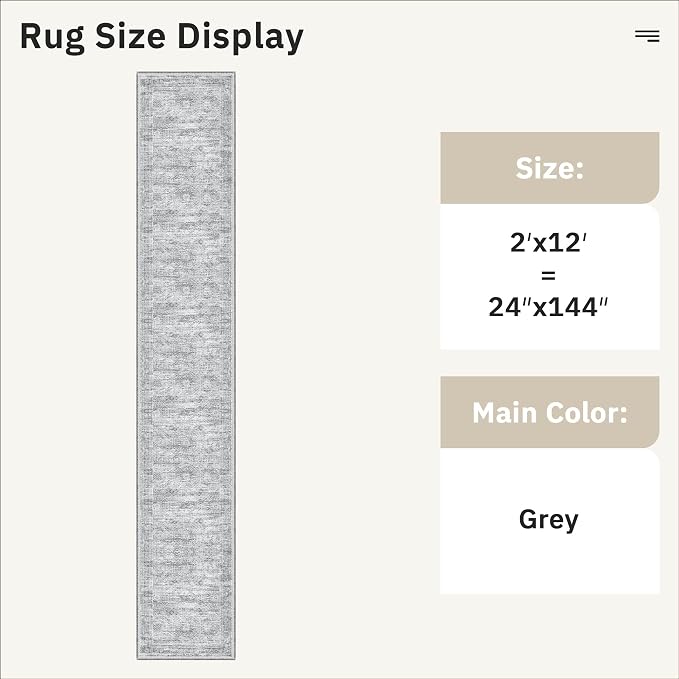 Runner Rug 2x12 Washable Non-Slip Hallway Runner Rugs - Image 5