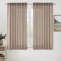 MIULEE Taupe Short Linen Curtains 45 Inch Length 2 Panels by MIULEE