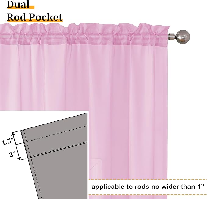 Aiyufeng White Valances 14 Inches Long - Image 2