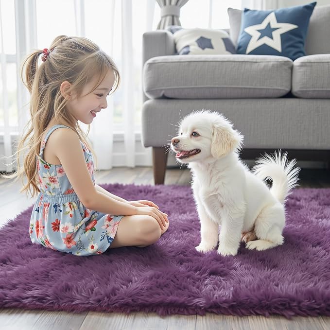 Area Rugs 10x14 Living Room, Shaggy Carpet Soft Plush Furry Bedside Rug Large - Image 7