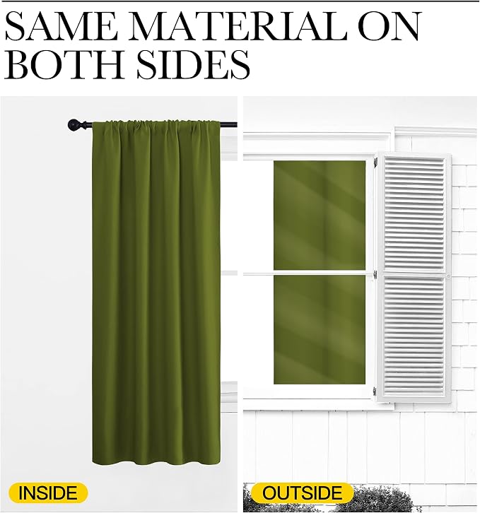 NICETOWN 2 Panels Blackout Curtains, Rod Pocket Thermal Insulated Drapes 84 - Image 5